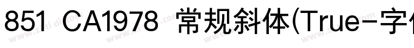 851 CA1978 常规斜体(True字体转换